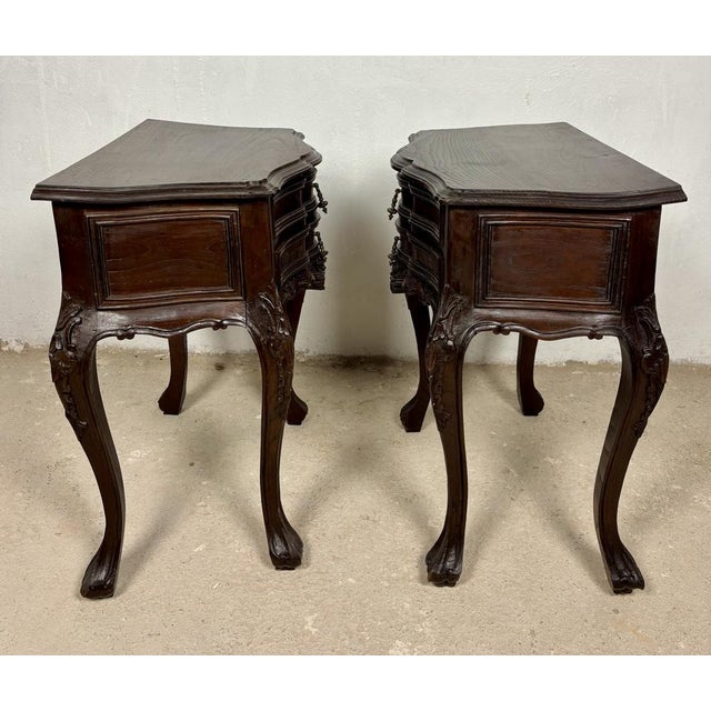 Mid-Century French Louis XV Style Nightstands, 1940, Set of 2 For Sale - Image 11 of 15