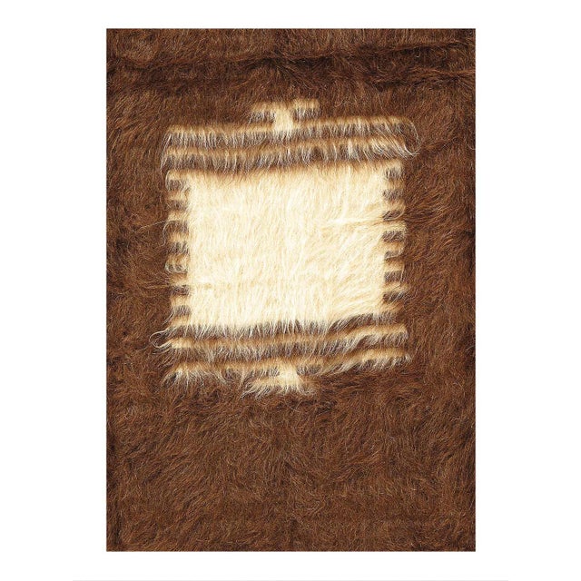 A vintage hand knotted goat hair rug, ca 1960s. These rugs have been made in from the mohair wool of Angora Goats in the...