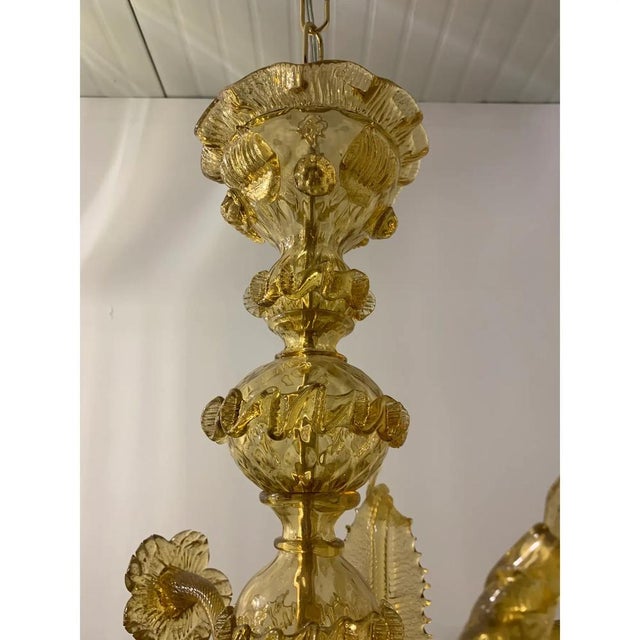 Murano Glass Chandelier with Floral and Leaf Accents by Simoeng For Sale - Image 9 of 14