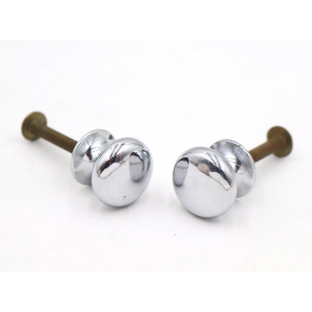 Vintage Classic style plain chrome finish brass cabinet or drawer pulls. Mounting screws are included. Good condition with...