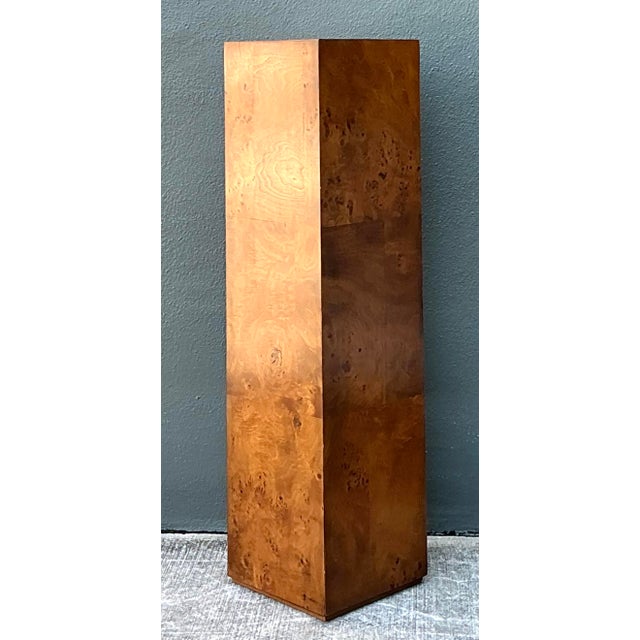 This striking vintage pedestal is a masterclass in minimalist form and organic texture, showcasing the unparalleled beauty...
