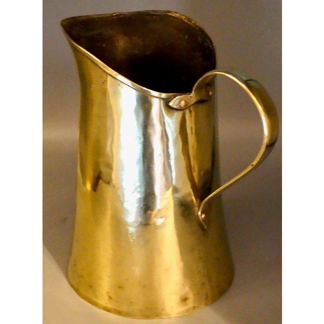 Antique French Handcrafted Brass Pitcher For Sale - Image 9 of 12