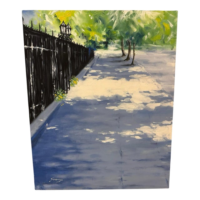 Ron Savage Impressionist Cityscape Oil Painting For Sale