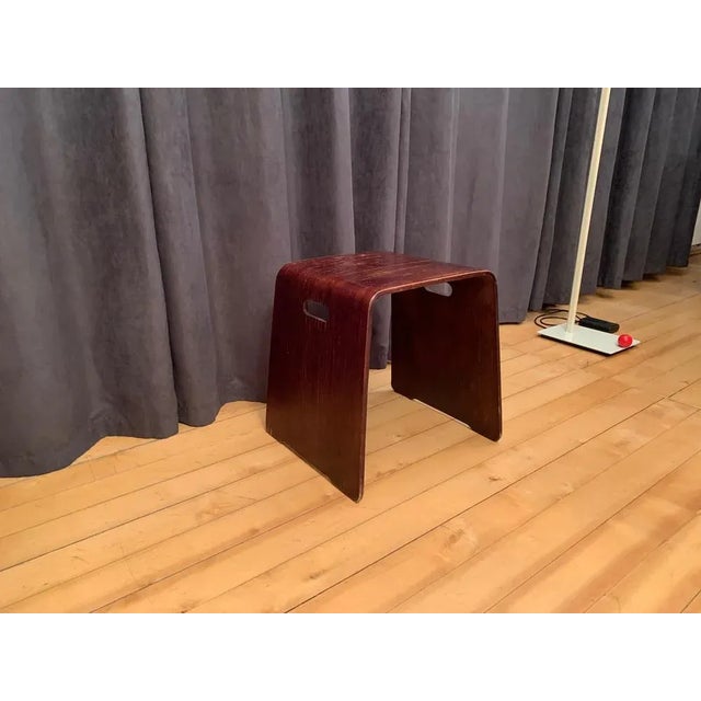 Scandinavian Wooden Stool, 1970s For Sale - Image 3 of 8