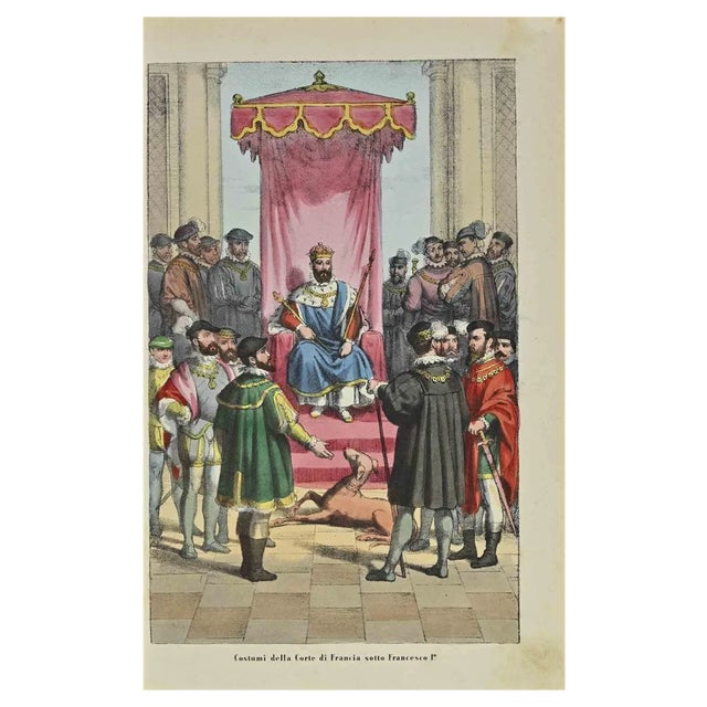 Auguste Wahlen, Costumes of the Court of France, Lithograph, 1844 For Sale