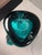 Vintage Murano Style Timothy E. Landers Hand Blown Teal/Aqua Blue Sommerso Glass Vase For Sale In Houston - Image 6 of 6