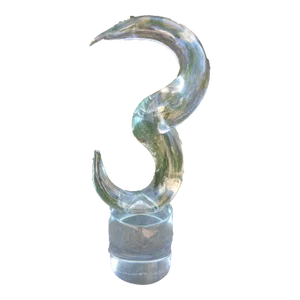 Vintage Abstract Modernist Glass Sculpture Signed d'Este Bruno