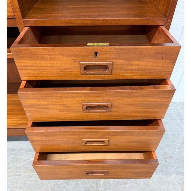 Wood Mid-Century Danish Modern Teak Bar Cabinet For Sale - Image 7 of 11