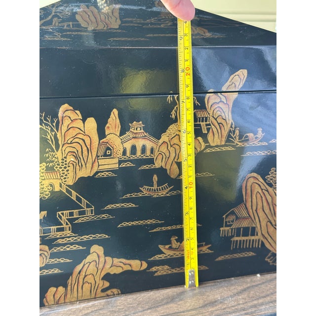 Mid 19th Century Lacquered Hand Painted Chinoiserie Chest by Maitland Smith For Sale - Image 10 of 10