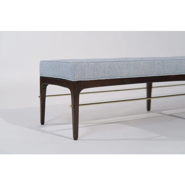 Linear Bench in Dark Walnut and Brass Series 72 by Stamford Modern For Sale - Image 9 of 11