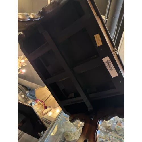 1990s Vintage Maitland Smith Single Drawer Table With Side Pullout Shelves For Sale - Image 11 of 11