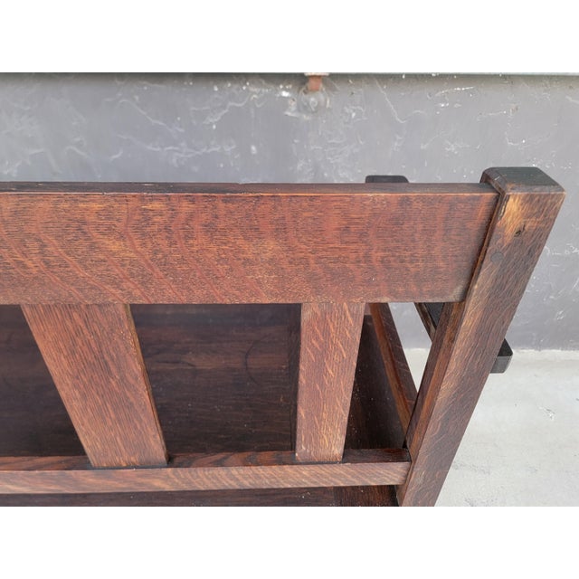 Antique Hall Bench Mission Oak by Lifetime Furniture. Circa. 1910 For Sale - Image 16 of 18
