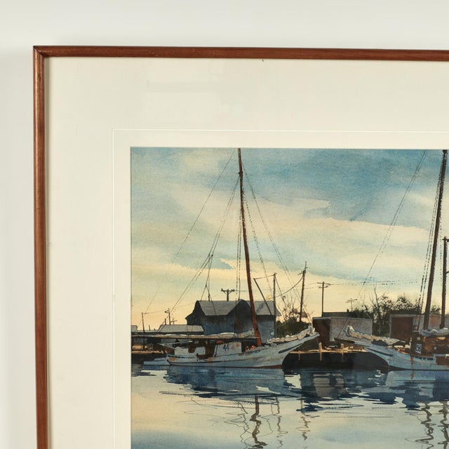 Arts & Crafts Pair of Nautical Watercolors by Steve Rogers For Sale - Image 3 of 18