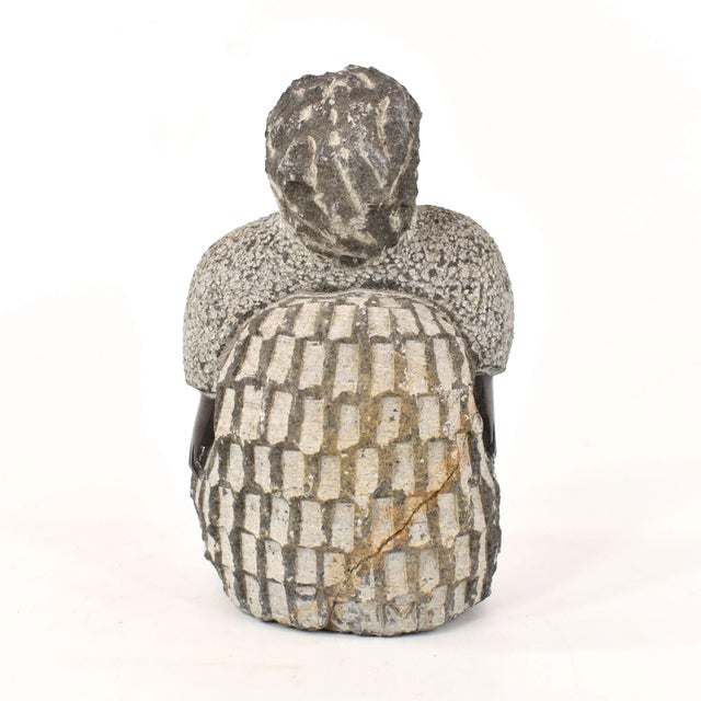 African Early 20th Century Shona Stone Woman Sculpture In The Style of Colleen For Sale - Image 3 of 7