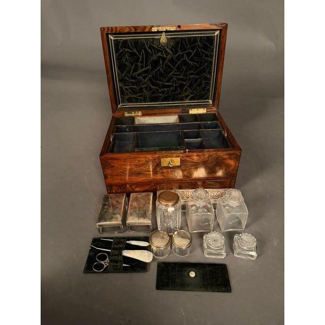 English Ladies Travel Box in Rosewood, Signed Mechi and Bazin of London, Circa 1870 For Sale - Image 11 of 18