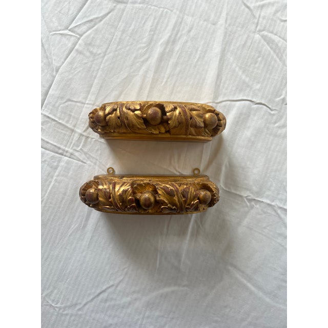 Gold Brackets With Acanthus Leave Design | Chairish