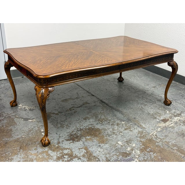 Brown Century Furniture Queen Anne Style Extension Dining Table + Eight Chairs Set For Sale - Image 8 of 12