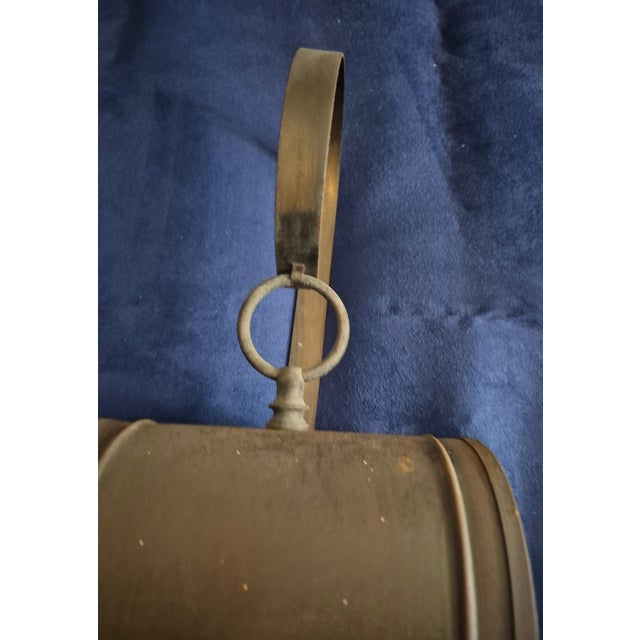 Mid 20th Century Mid-Century Modern Colonial Style Brass Carriage House Wall Lanterns - A Pair For Sale In Palm Springs - Image 6 of 10