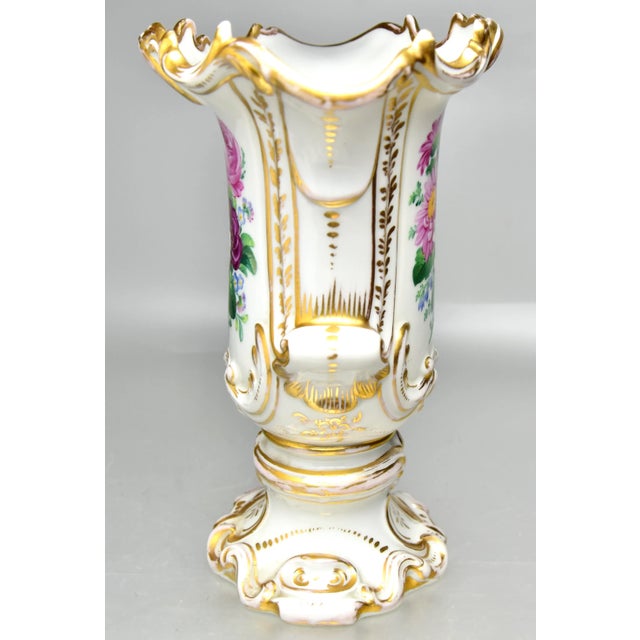 Victorian 19th Century Rococo Revival Painted KPM Berlin Porcelain Vase For Sale - Image 3 of 9
