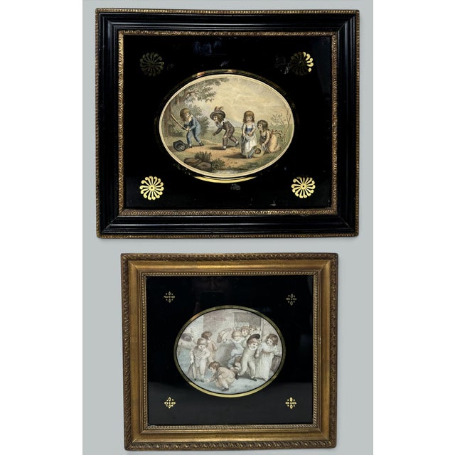 An exceptional example of a Regency period hand colored stipple Engraving titled “Trap Ball” originally painted by William...
