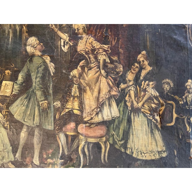 19th Century Oil on Canvas Painting of Possibly French Society Party For Sale In Philadelphia - Image 6 of 10