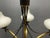 1950s Vintage Brass and Opaline Glass Six-Light Chandelier, 1950s For Sale - Image 5 of 12