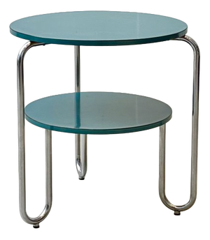 Bauhaus Loop Table with Petrol-Colored Resopal Coating, 1960s
