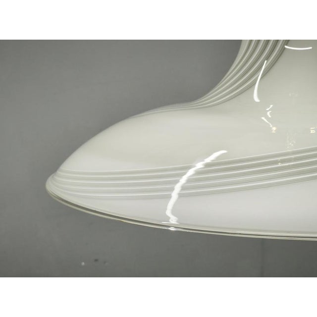 Italian Murano Glass Swirl Pendant Light with Brass, 1970s For Sale - Image 9 of 12
