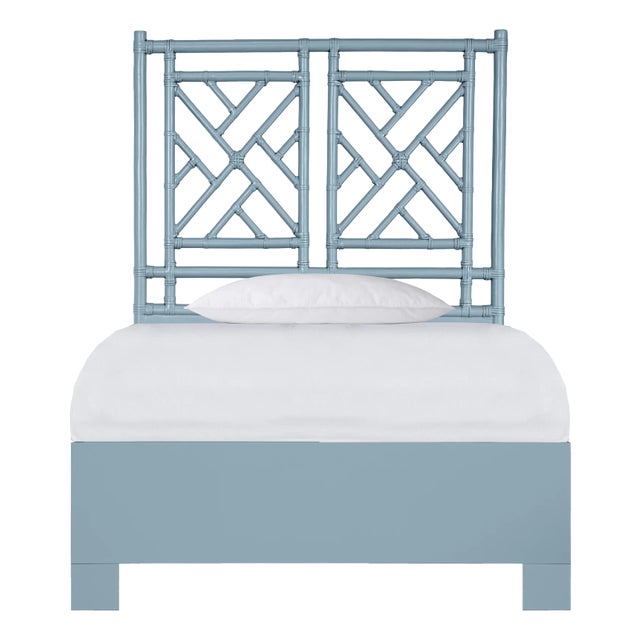Chippendale Standard Bed Twin, Pool Blue For Sale