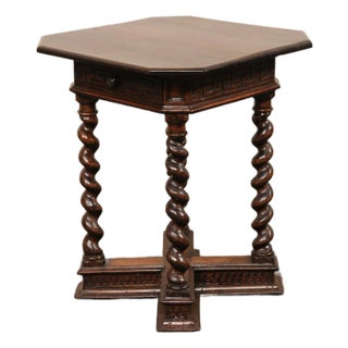 Late 18th C. Italian Ornate Accent Table For Sale