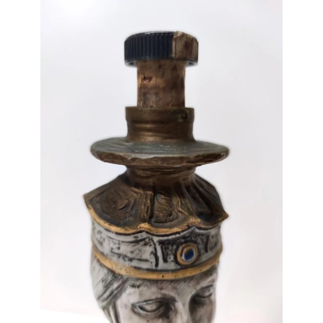 Ceramic Vintage Ceramic Liquor Bottles Representing a King and a Queen, Italy, 1960s, Set of 2 For Sale - Image 7 of 9