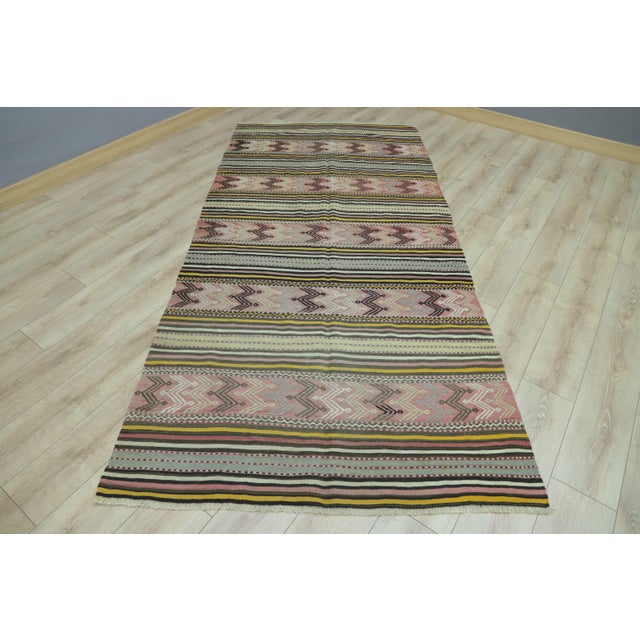 1970s Native American Hand Knotted Striped Large Rug For Sale In Sacramento - Image 6 of 6