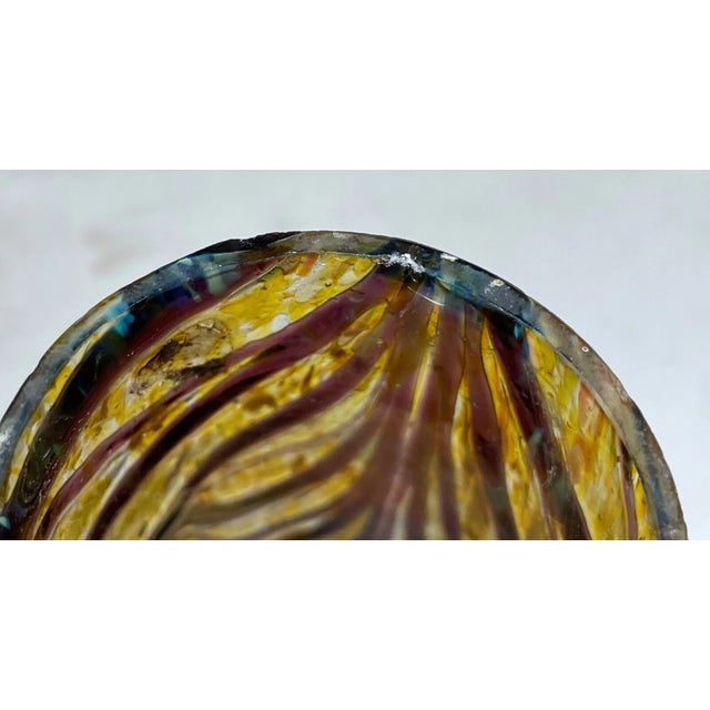 Antique Hand Blown Kralik Czech Aurene Iridescent Rainbow Cylinder Glass Vase For Sale - Image 12 of 12