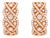 Late 20th Century 14K Rose Pink Gold Diamond Woven Hoop Earrings, Pair For Sale