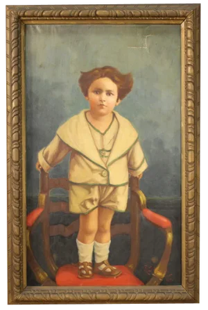 Italian Artist, Portrait of a Child, 1921, Oil on Canvas