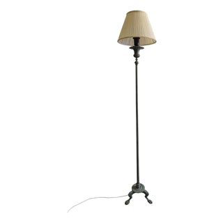 Romanesque Revival Bronze Floor Lamp with Archaeological Green Patina, 1950s For Sale
