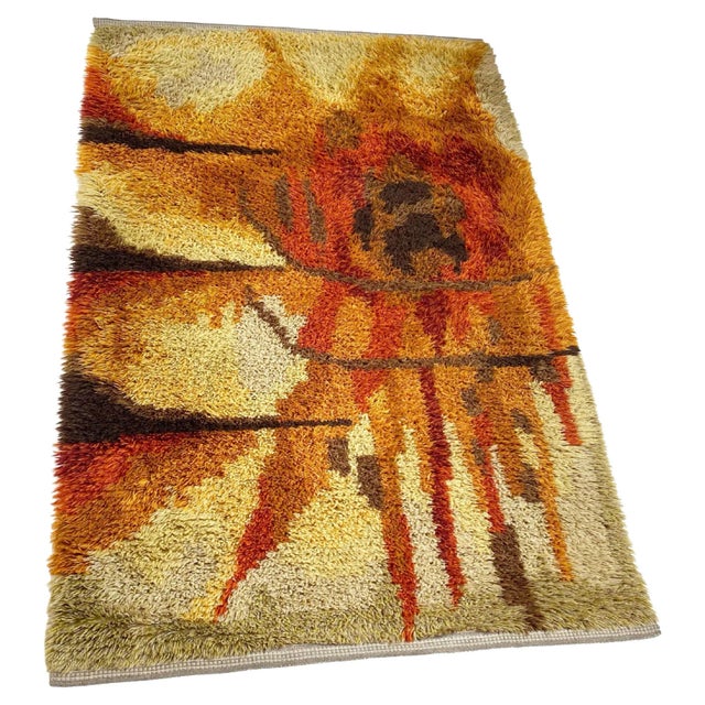 Abstract High Pile Rya Rug, Sweden, 1960s For Sale - Image 18 of 18