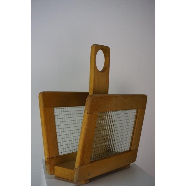 Vintage Oak and Glass Magazine Rack, 1960s For Sale - Image 6 of 10
