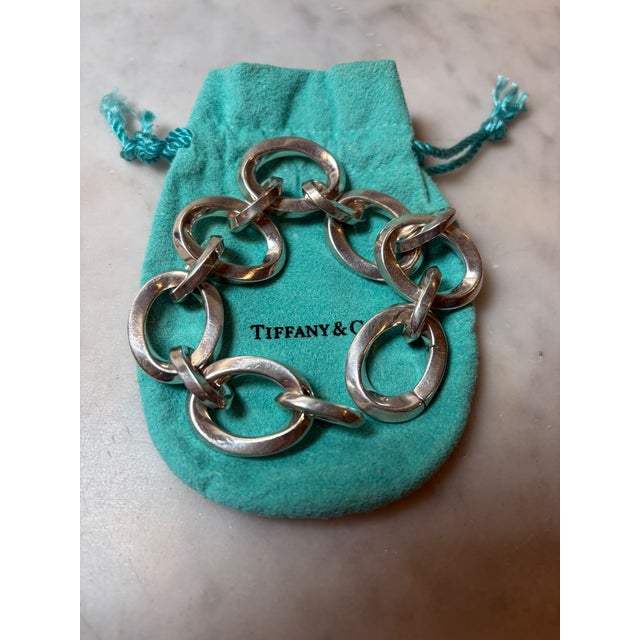 2020s Tiffany & Co. Sterling Silver Vintage Oval Link Bracelet 88g For Sale - Image 5 of 6