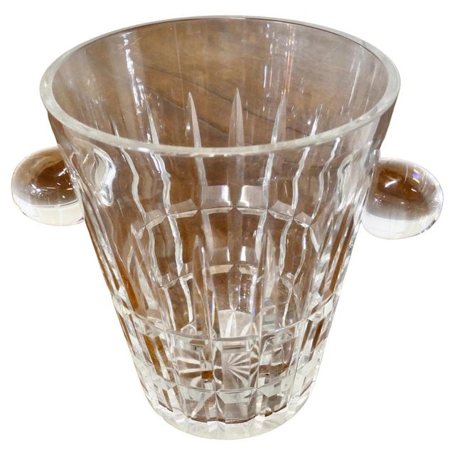 Glass French Art Deco Ice Bucket in Crystal, 1920 For Sale - Image 7 of 7