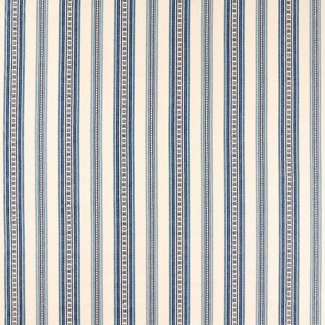 Morris & Co. Dallington Stripe Fabric in Indigo For Sale