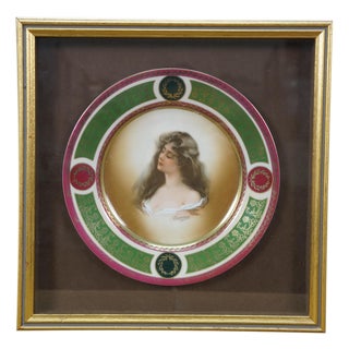 Antique Royal Vienna Mz Austria Constance Portrait Shadow Box Plate For Sale