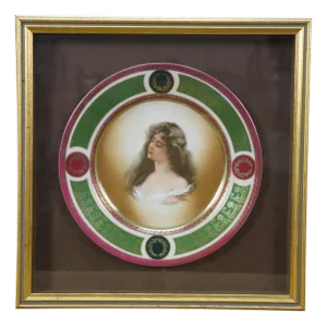 Antique Royal Vienna Mz Austria Constance Portrait Shadow Box Plate