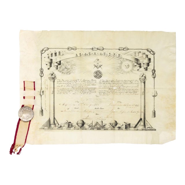Masonic Document from Grand Orient of Brazil For Sale