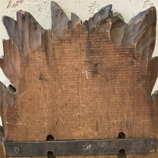 Wood 19th Century Carved Wood Leaves & Reeds Plaque For Sale - Image 7 of 9