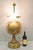 Vintage Italian Regency Style Brass & Wood Old World Globe Table Lamp by Hart. Circa Late 20th Century. Measurements: 33"...