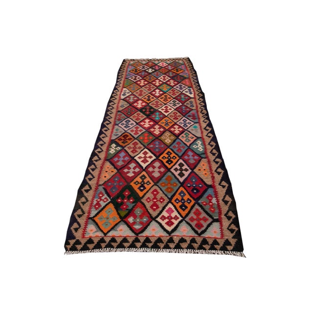 Mid-20th Century Vintage Kilim Runner Rug 3' 7" X 11' 4''. For Sale - Image 12 of 13