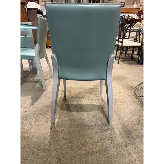 Transparent Catellan Italia Glass Dining Table With Six Chairs For Sale - Image 8 of 11