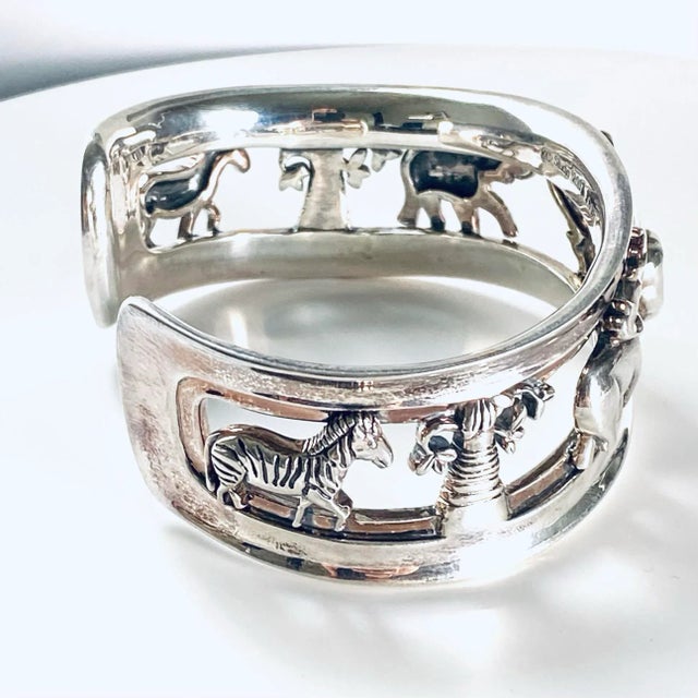 Vintage Kieselstein Cord Sterling Silver Elephant Cuff Bracelet For Sale In New York - Image 6 of 10