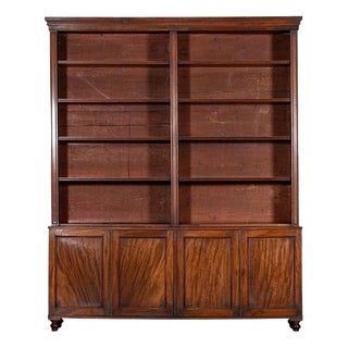 Large Antique English Mahogany Bookcase, 1870 For Sale